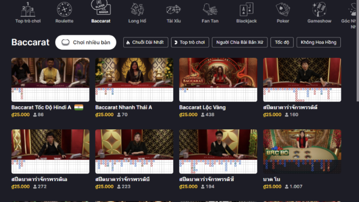 Baccarat rooms at 8xbet.tools